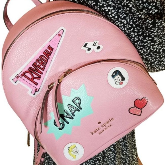Kate Spade x Betty & Veronica Archie Riverdale Pink Pebbled Leather Backpack - Picture 2 of 16